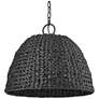 1_Rue 17 1/2" High Natural Black 3-Light Outdoor Hanging Light