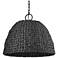 Rue 17 1/2" High Natural Black 3-Light Outdoor Hanging Light