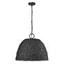 2_Rue 17 1/2" High Natural Black 3-Light Outdoor Hanging Light more views