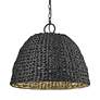3_Rue 17 1/2" High Natural Black 3-Light Outdoor Hanging Light more views