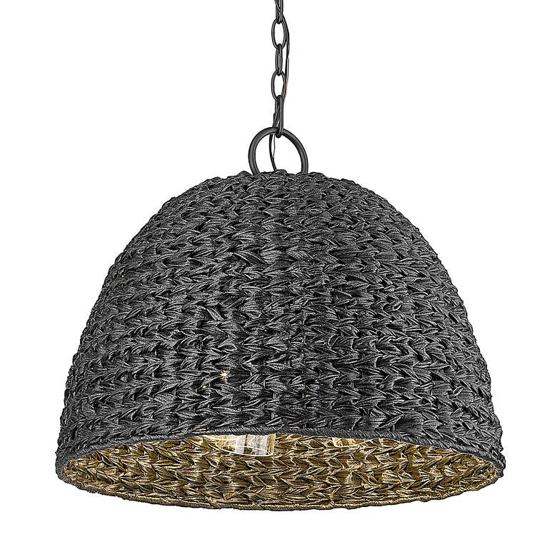 Image 5 Rue 17 1/2" High Natural Black 3-Light Outdoor Hanging Light more views