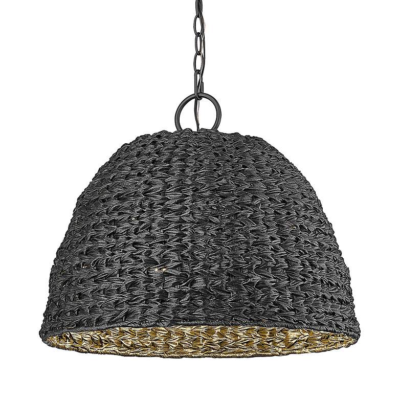 Image 7 Rue 17 1/2" High Natural Black 3-Light Outdoor Hanging Light more views