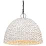 Rue 21" Wide Matte Black 5-Light Pendant With Painted Sweet Grass Shad