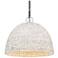 Rue 21"W Matte Black and Painted Sweet Grass Pendant Light