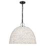 3_Rue 21"W Matte Black and Painted Sweet Grass Pendant Light more views