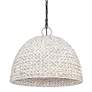 4_Rue 21"W Matte Black and Painted Sweet Grass Pendant Light more views