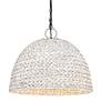 5_Rue 21"W Matte Black and Painted Sweet Grass Pendant Light more views