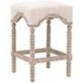 Rue 27" Bisque French Linen and Natural Gray Counter Stool
