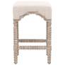 Rue 27" Bisque French Linen and Natural Gray Counter Stool