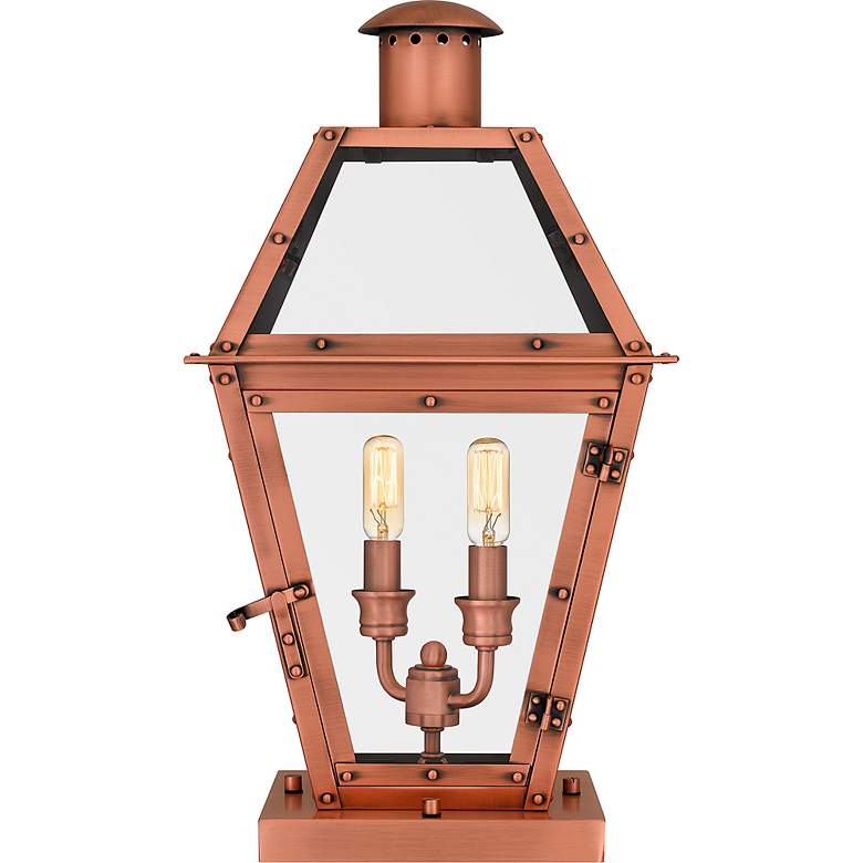 Image 3 Rue De Royal 19 1/4"H Aged Copper Outdoor Pier Mount Lantern more views