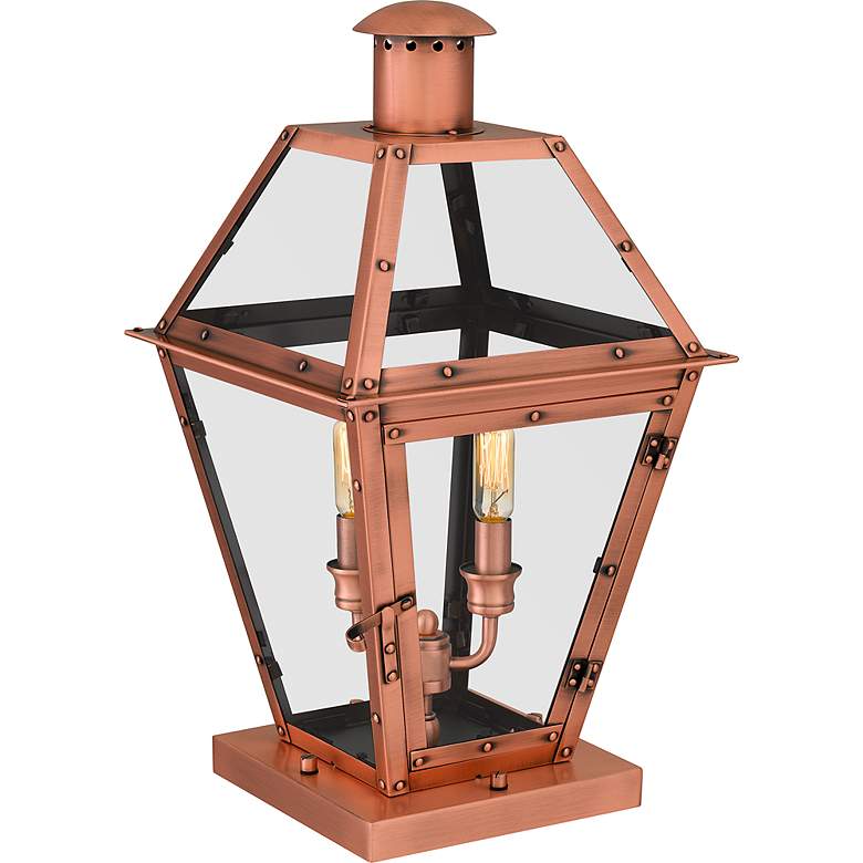 Image 4 Rue De Royal 19 1/4"H Aged Copper Outdoor Pier Mount Lantern more views