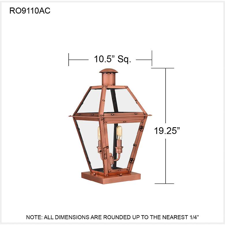 Image 6 Rue De Royal 19 1/4"H Aged Copper Outdoor Pier Mount Lantern more views