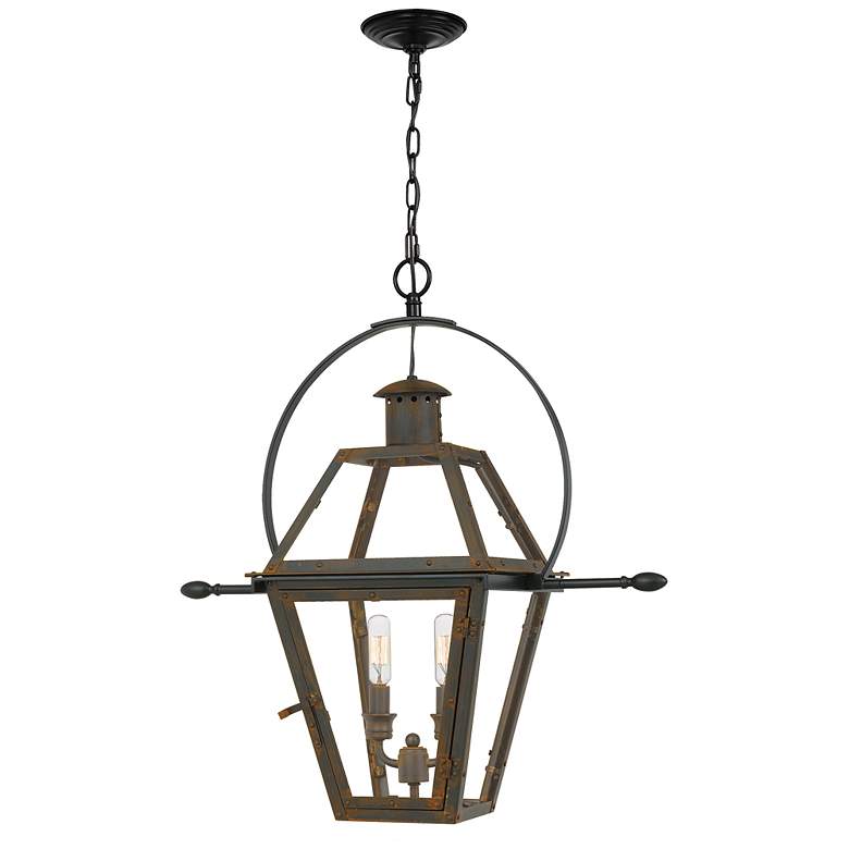 Image 2 Rue de Royal 21 1/4" Wide Industrial Bronze 2-Light Pendant