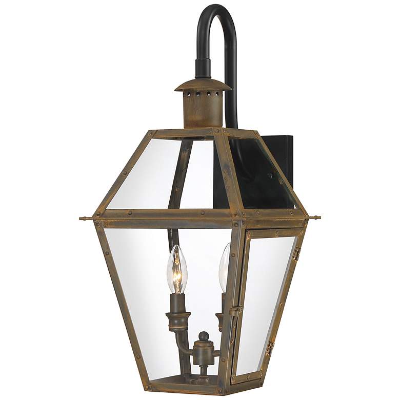 Image 1 Rue De Royal 22 1/2"H Aged Copper 2-Light Outdoor Wall Light