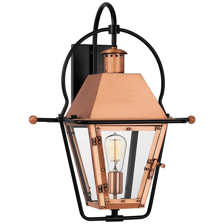 Image 1 Rue De Royal 22 1/2 inchH Aged Copper Outdoor Lantern Wall Light