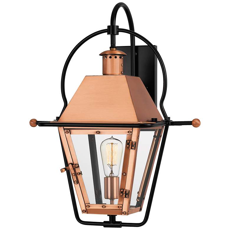 Image 1 Rue De Royal 22 1/2"H Aged Copper Outdoor Lantern Wall Light