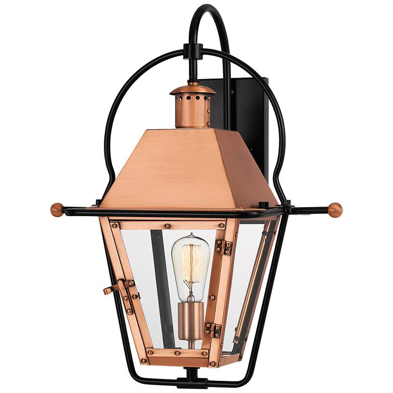 Image 1 Rue De Royal 22 1/2 inchH Aged Copper Outdoor Lantern Wall Light