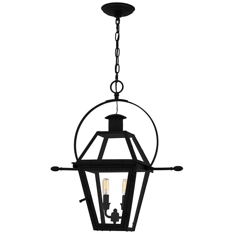 Image 1 Rue De Royal 23 1/2"H Black 2-Light Outdoor Hanging Light