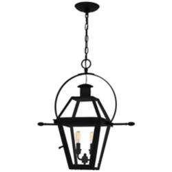 Rue De Royal 23 1/2"H Black 2-Light Outdoor Hanging Light
