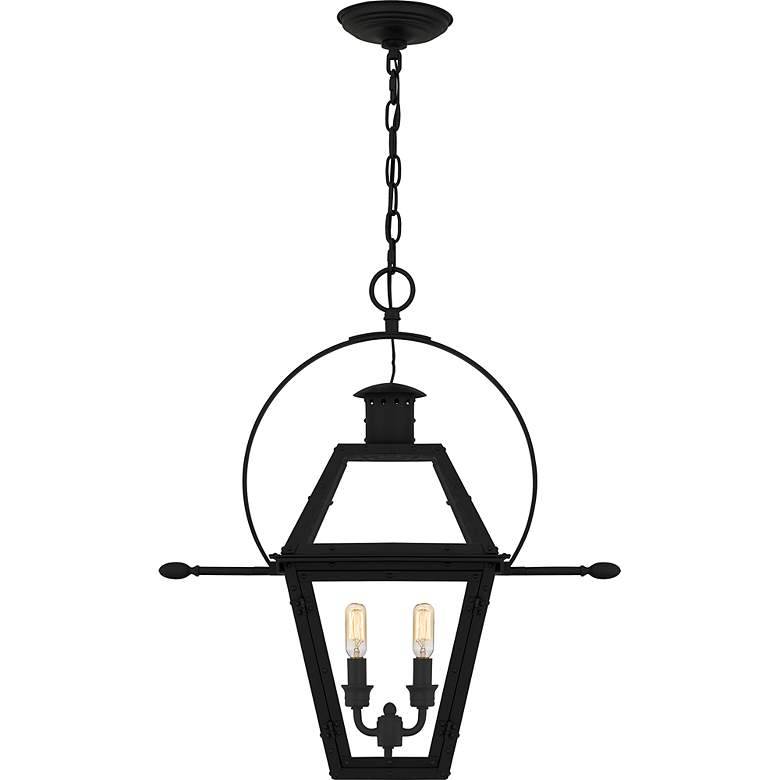 Image 3 Rue De Royal 23 1/2"H Black 2-Light Outdoor Hanging Light more views