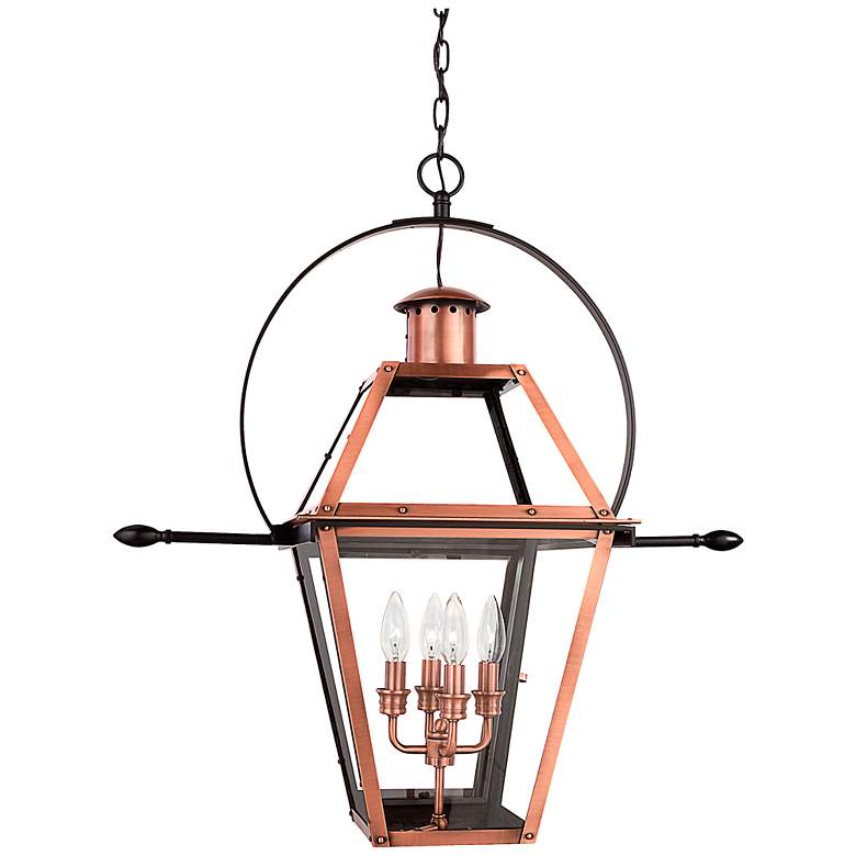 Image 3 Rue De Royal 29.5 inch Wide 4-Light Aged Copper Lantern Pendant