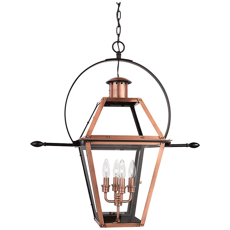 Image 3 Rue De Royal 29.5 inch Wide 4-Light Aged Copper Lantern Pendant