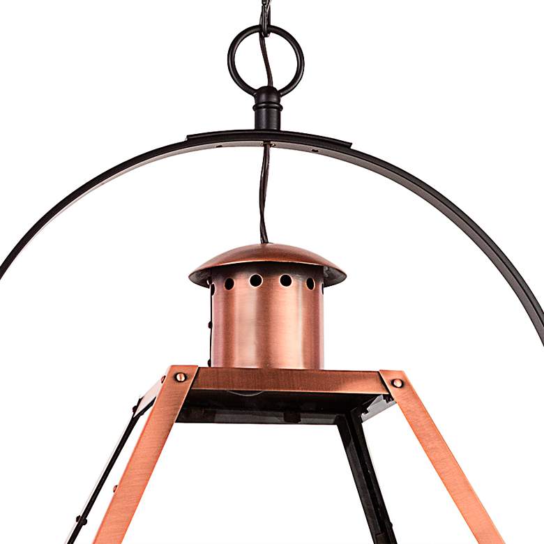 Image 4 Rue De Royal 29.5 inch Wide 4-Light Aged Copper Lantern Pendant more views