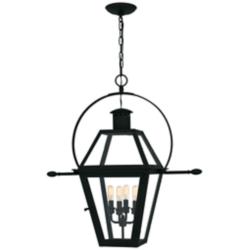 Rue De Royal 29 1/2"H Black 4-Light Outdoor Hanging Light