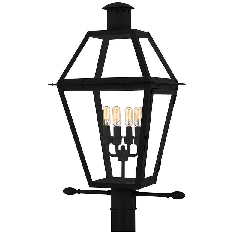 Image 1 Rue De Royal 4-Light Earth Black Outdoor Post Lantern