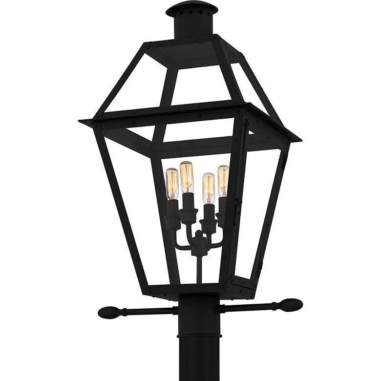 Image 4 Rue De Royal 4-Light Earth Black Outdoor Post Lantern more views