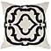 Rue Secret 17" Square Navy Blue Embroidered Down Pillow