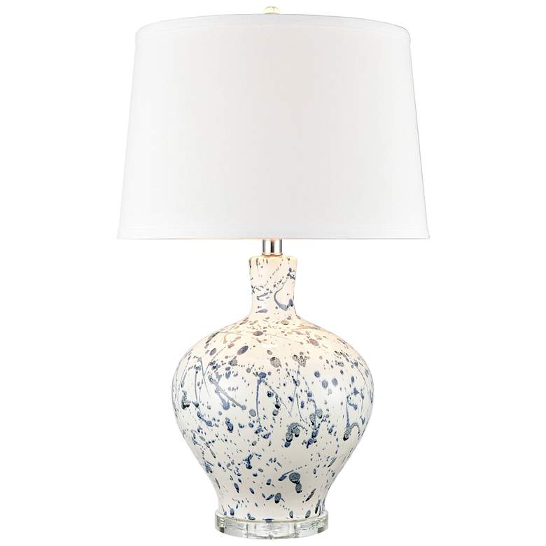 Image 1 Rueben Crescent 27 inch High 1-Light Table Lamp - Blue - Includes LED Bulb