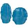 Ruffled Feathers 20"H Gloss Blue Ceramic Vases Set of 2