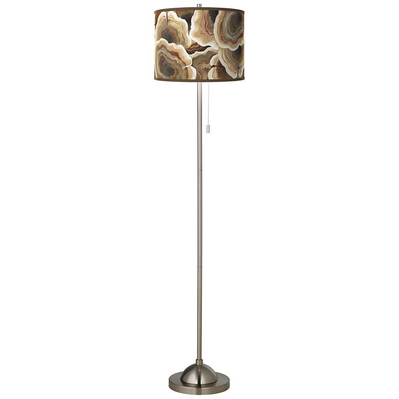 Image 2 Ruffled Feathers Brushed Nickel Pull Chain Floor Lamp