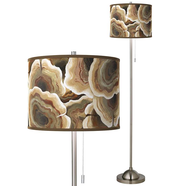 Image 1 Ruffled Feathers Brushed Nickel Pull Chain Floor Lamp