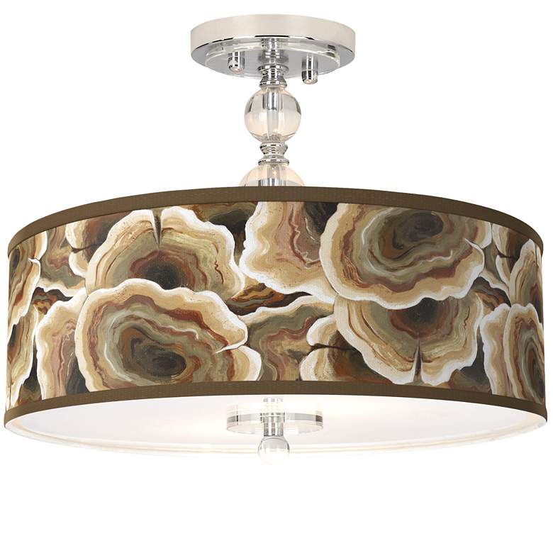 Image 1 Ruffled Feathers Giclee 16" Wide Semi-Flush Ceiling Light