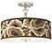 Ruffled Feathers Giclee 16" Wide Semi-Flush Ceiling Light