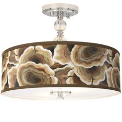 Ruffled Feathers Giclee 16&quot; Wide Semi-Flush Ceiling Light