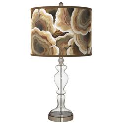 Ruffled Feathers Giclee Apothecary Clear Glass Table Lamp