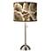 Ruffled Feathers Giclee Brushed Nickel Table Lamp