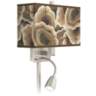 Ruffled Feathers Giclee Glow LED Reading Light Plug-In Sconce