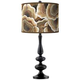 Image1 of Ruffled Feathers Giclee Paley Black Table Lamp