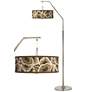 Ruffled Feathers Giclee Shade Arc Floor Lamp from Giclee Glow