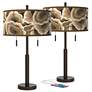 Ruffled Feathers Robbie Bronze USB Table Lamps Set of 2