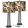 Ruffled Feathers Susan Dark Bronze USB Table Lamps Set of 2