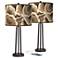 Ruffled Feathers Susan Dark Bronze USB Table Lamps Set of 2