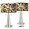Ruffled Feathers Vicki Brushed Nickel USB Table Lamps Set of 2