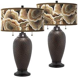 Image1 of Ruffled Feathers Zoey Hammered Oil-Rubbed Bronze Table Lamps Set
