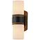 Ruffles 14" High Black and Brass 2-Light Outdoor Wall Light