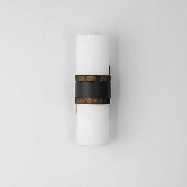 Image 2 Ruffles 14" High Black and Brass 2-Light Outdoor Wall Light more views